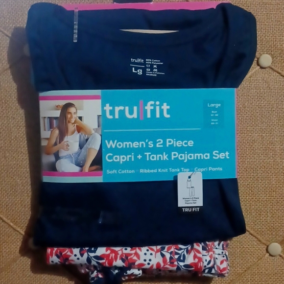 tru fit | Intimates u0026 Sleepwear | Tru Fit 2 Piece Capritank Pajama Set |  Poshmark